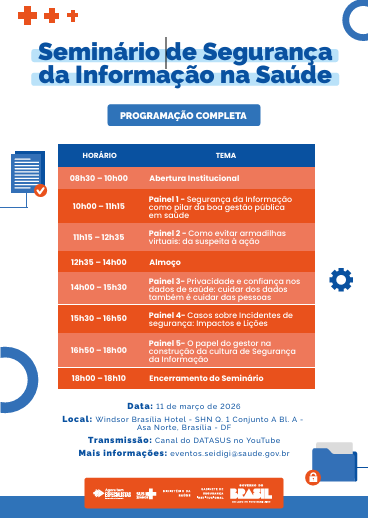 Seminário debate segurança da informação e proteção de dados na saúde pública